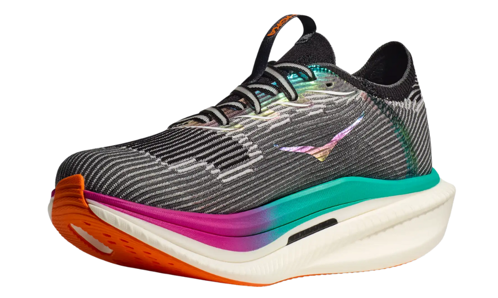 Hoka Cielo X1. Black/Electric Aqua