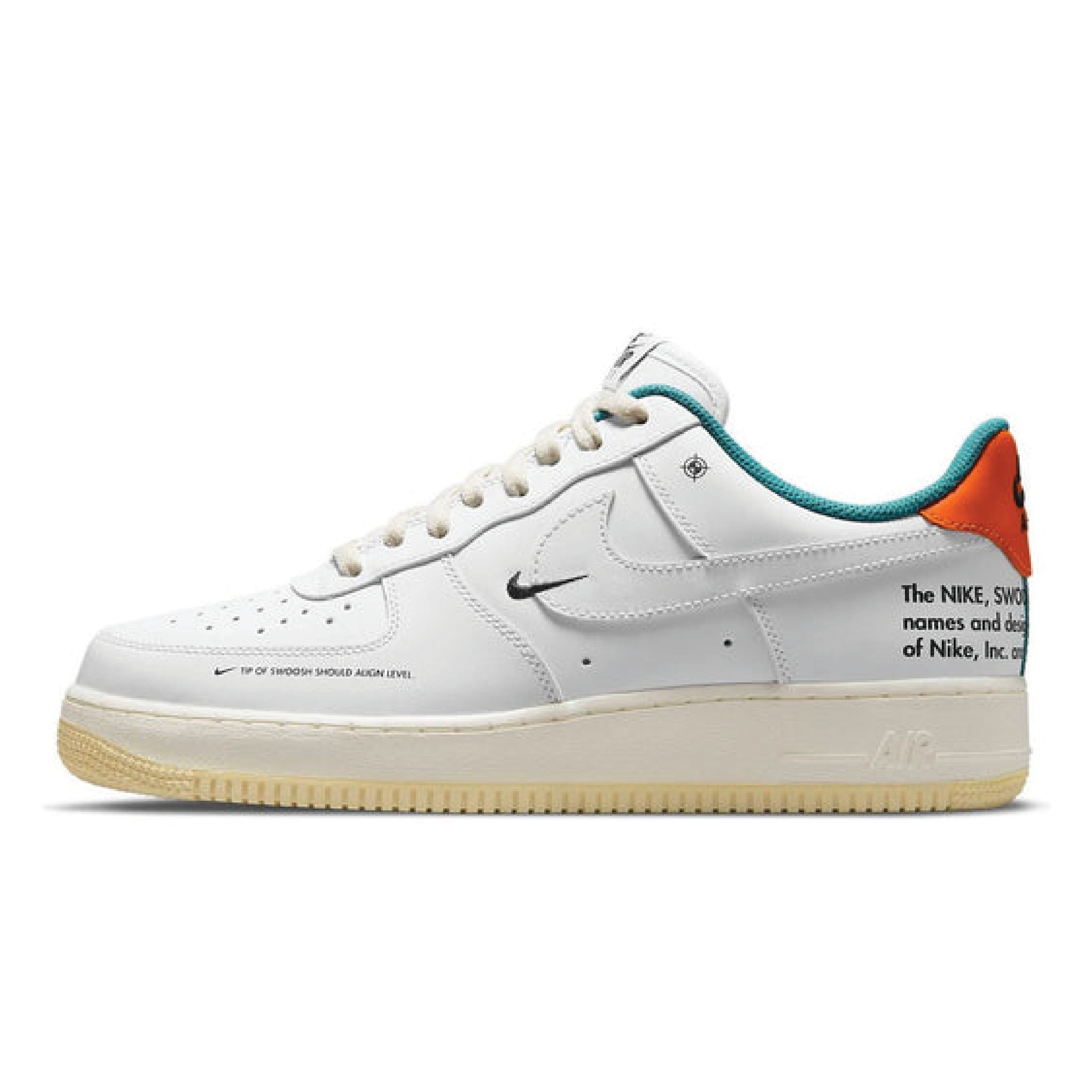 Nike Air Force 1 07 Le White Sail Starfish White Black Green Orange
