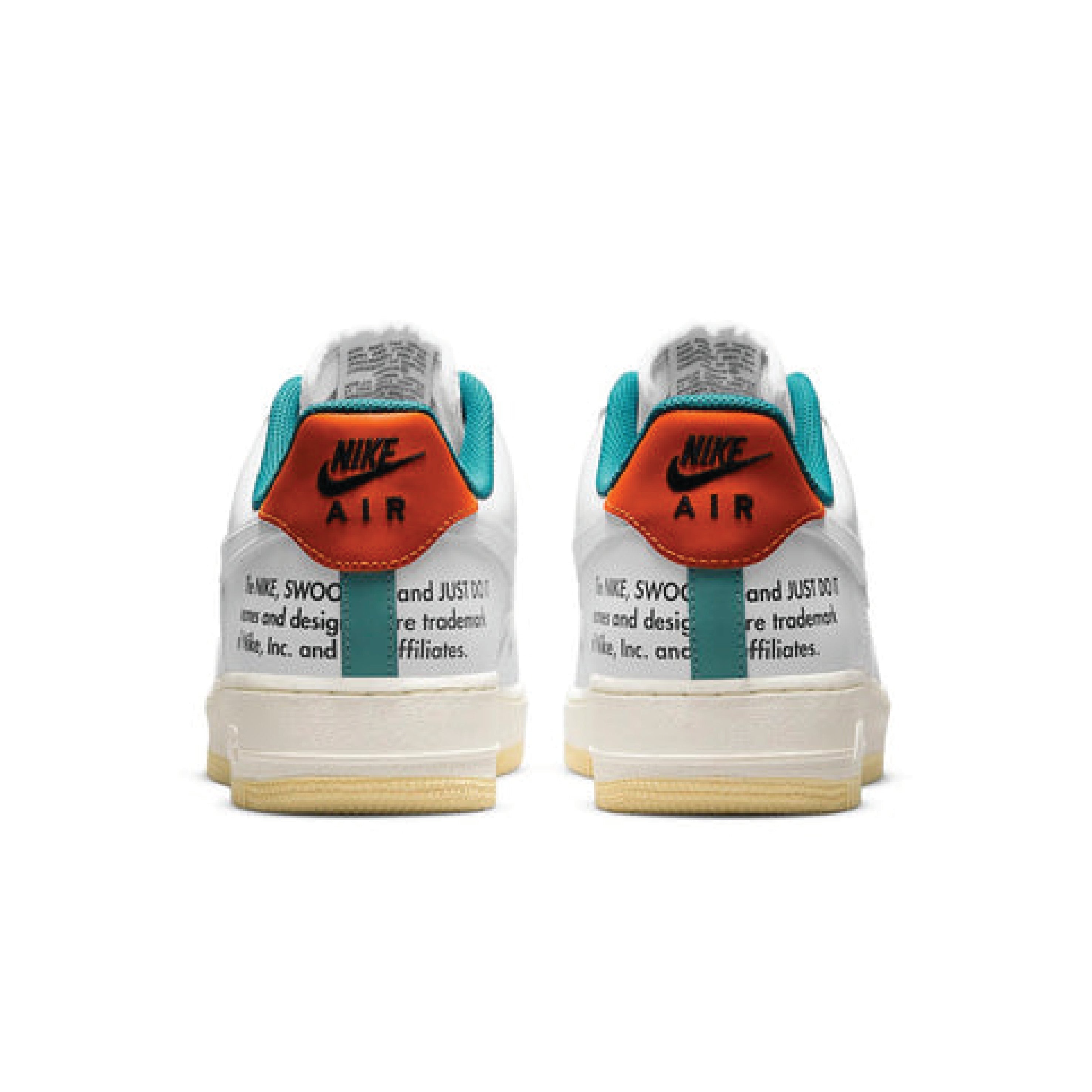Nike Air Force 1 07 Le White Sail Starfish White Black Green Orange